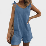 Yolanda - Jumpsuit su kišenėmis ant pečių ir kaspinu