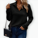 Bruna - Elegantiška megztinė su pusiau užtrauktuku