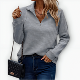 Bruna - Elegantiška megztinė su pusiau užtrauktuku