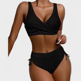 Helena - Aukšto Liemens Bikini su Kryžminiu Viršumi