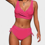 Helena - Aukšto Liemens Bikini su Kryžminiu Viršumi