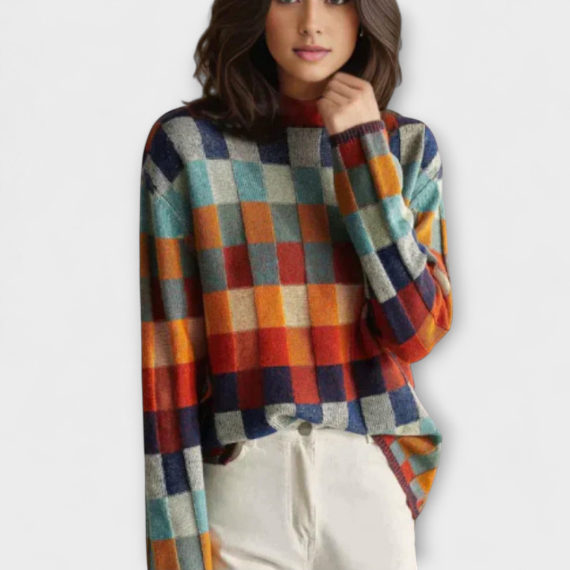 Filipa - Aukštos apykaklės megztinis iš kašmyro
