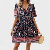 Marta - Boho Gėlių Suknelė