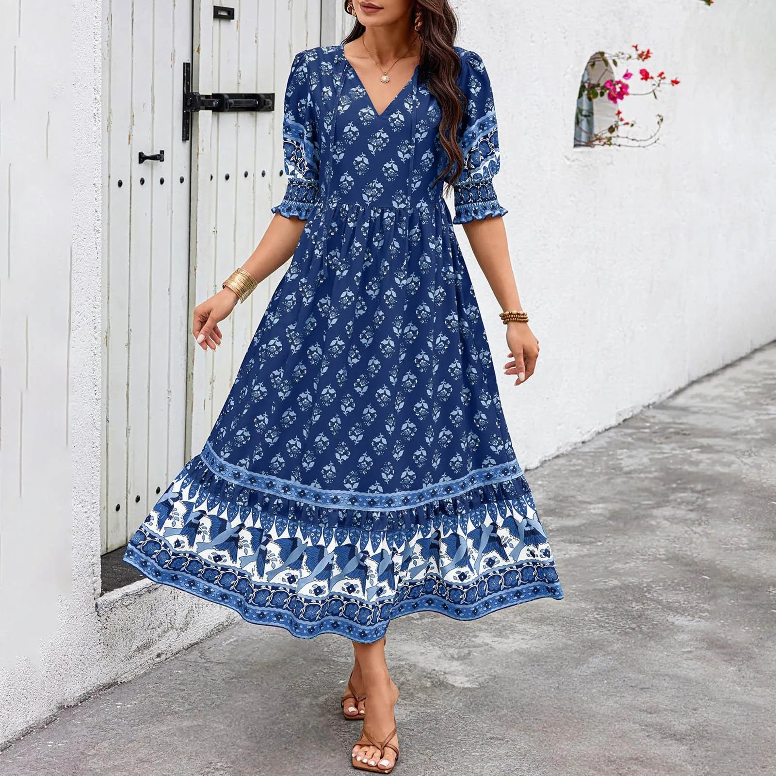 Angela - Elegantiškas Boho Suknelė