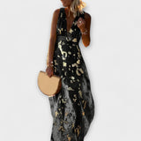 Tatiana - Sklandus Suknelė su V formos Iškirpte