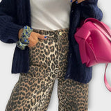 Carina - Vintage džinsai su leopardų raštu