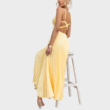 Camila - Geltonas maxi suknelė