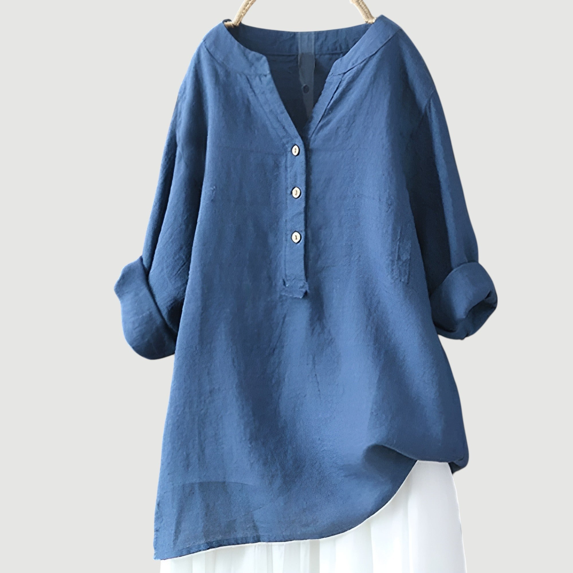 Lengva ir Patogi Lino Blusa Moterims