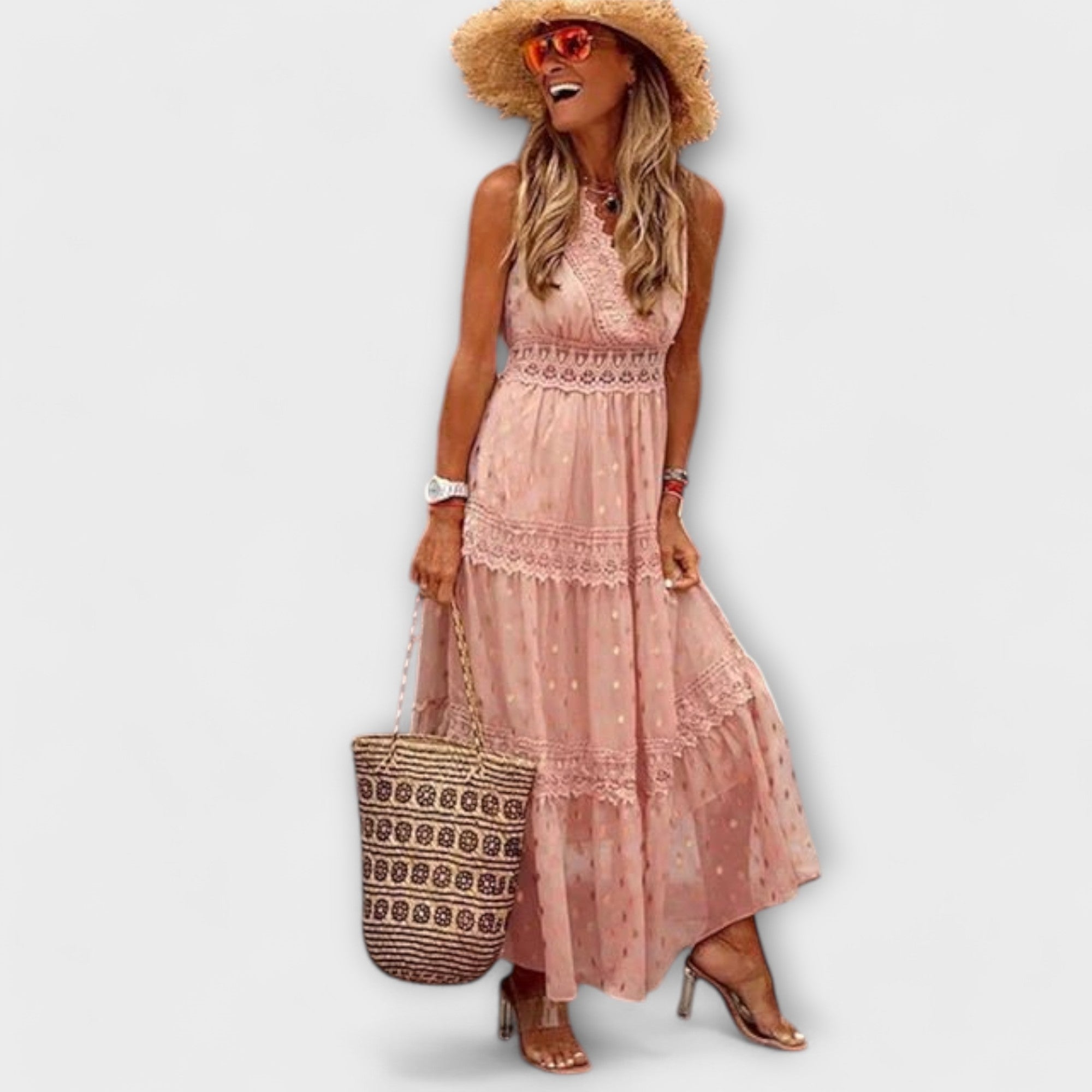 Lola - Maxi suknelė su boho nėriniais