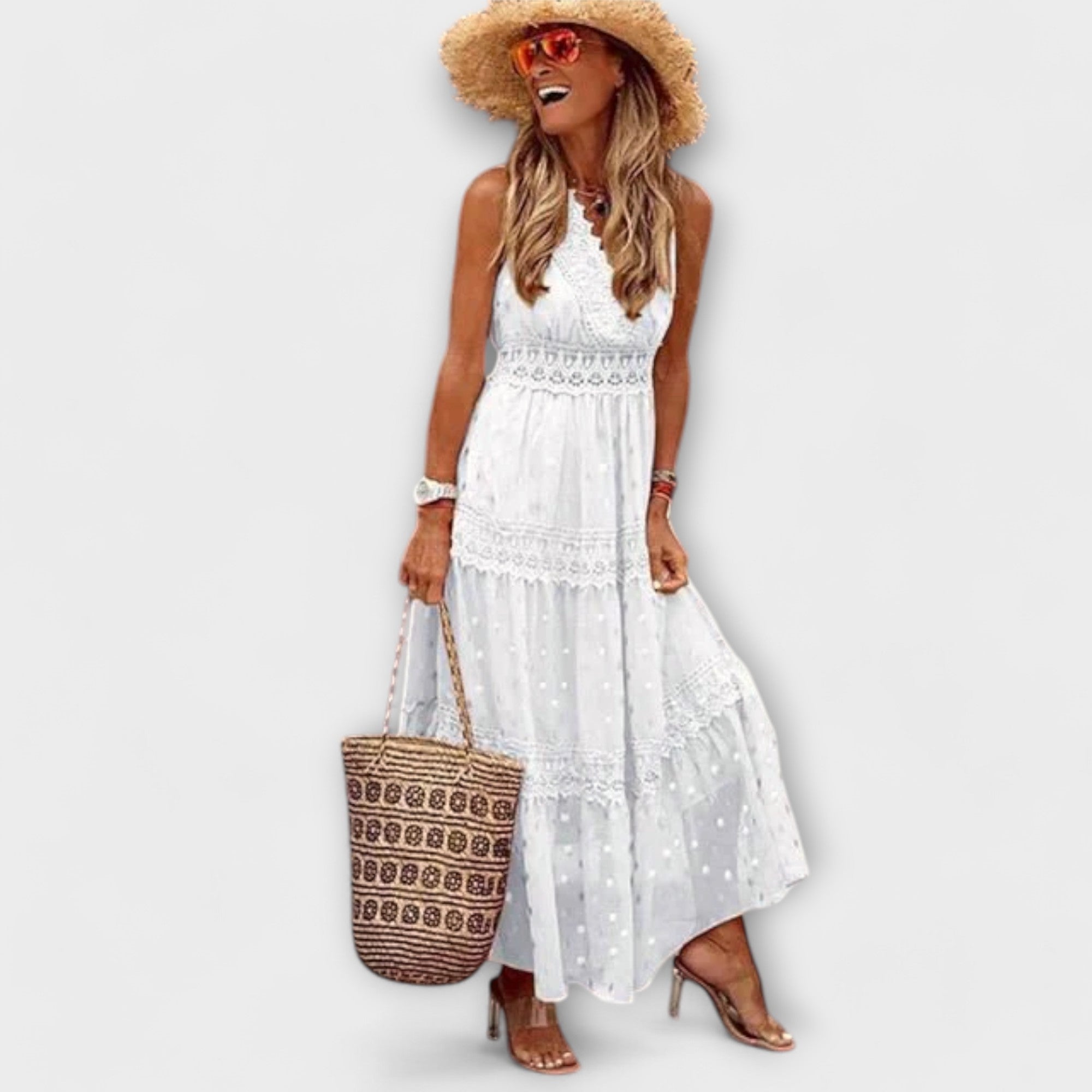 Lola - Maxi suknelė su boho nėriniais